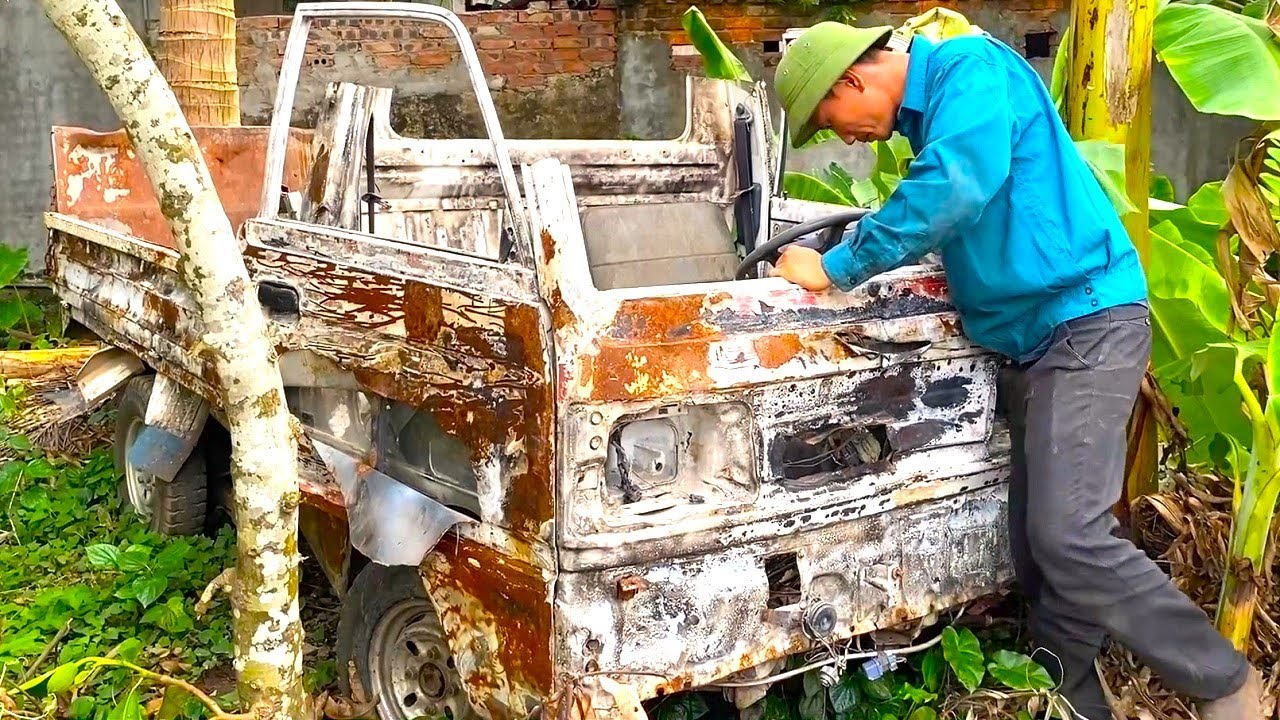 Complete Restoration Of DAEWOO labo Truck Severely Damaged In Dump Accident