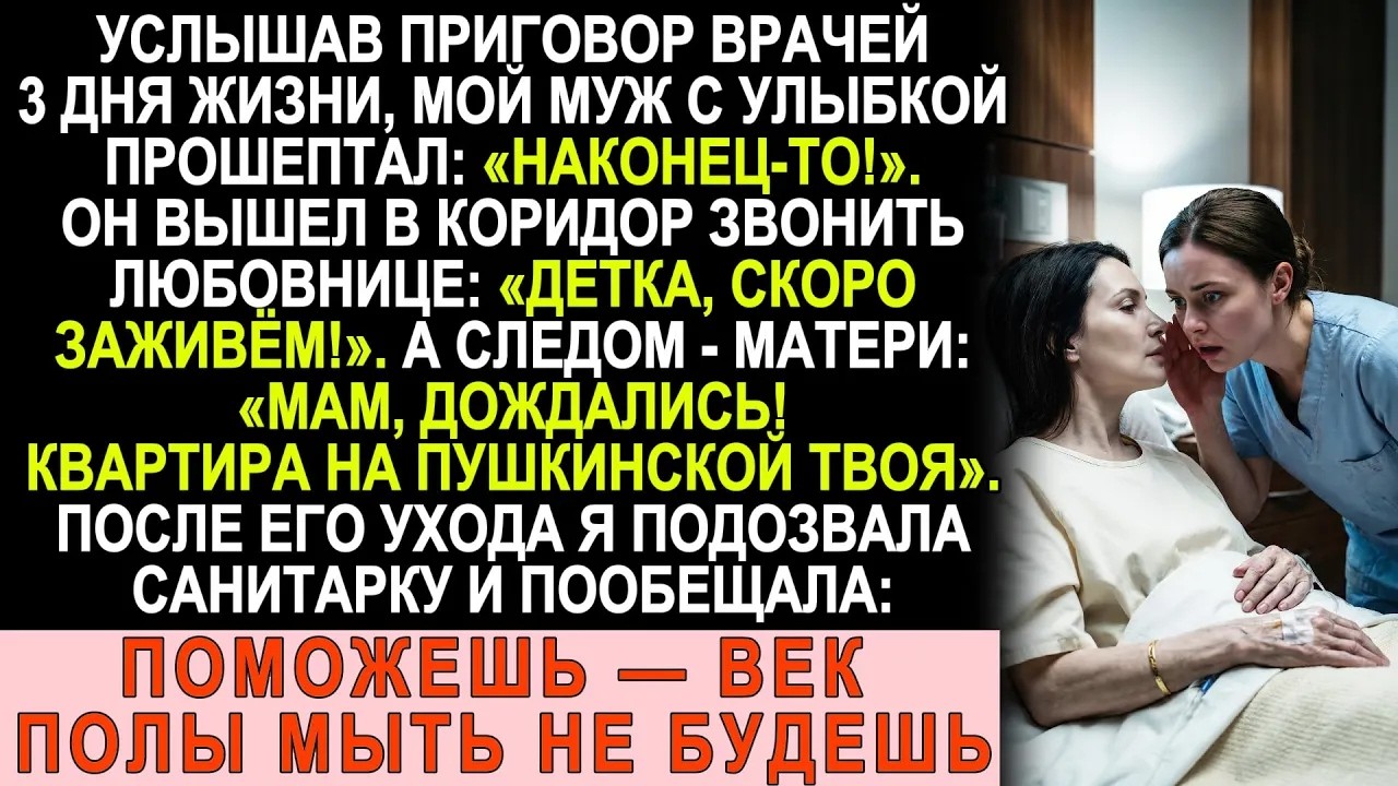 «Три дня — и я богат!» — шепнул муж у моей постели  Но я успела кое что сделать…