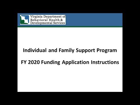 Individual and Family Support Program (IFSP) Application Training
