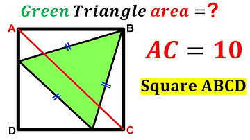 Can you find area of the Green shaded Triangle? | (Square) | #math #maths | #geometry