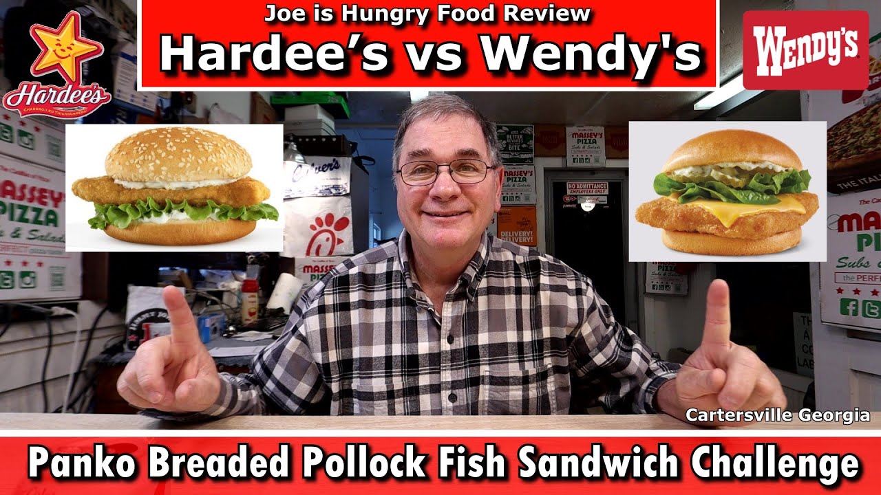 Hardee’s vs Wendy's New Panko Breaded Pollock Fish Sandwich Challenge | Joe is Hungry 🐟🐠🐡🥪