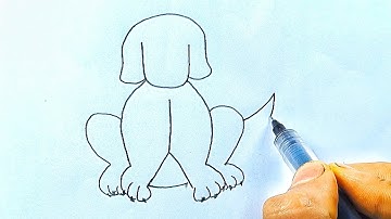 How to Draw a Dog Step by step - Simple Dog Drawing Tutorial for Beginners