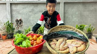 Yummy fish eggs and fish cooking with country style - Chef Seyhak