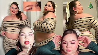 CHRISTMAS GRWM 🎄 *candy cane eyeshadow &amp; classy red lip*