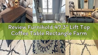 Review Furnihold 47.3'' Lift Top Coffee Table Rectangle Farmhouse Coffee Table with Storage Rustic C