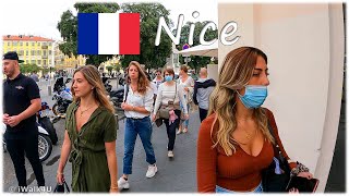 🇫🇷 Nice France Downtown Walking Tour 🌁 4K Walk ☁️ 🇫🇷 (Cloudy Day)