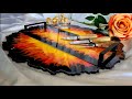 #1123 Amazing Flame Fire Effects In This Huge Resin Tray And Coaster Set