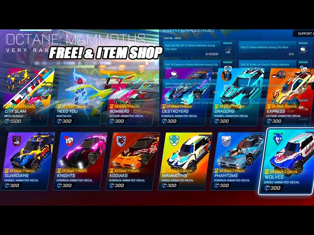 Showcasing All *NEW* City Slam Event Items In Game! - Rocket