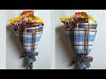 DIY Buket Snack|Cara Buat Buket Snack Wisuda dari Kertas Kado