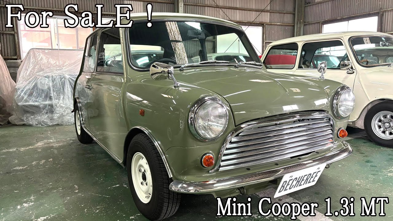 For Sale！ またまたええのが入ってきました！ ウイローグリーンの1.3i MT  全塗装 内装張替え #classicmini #クラシックミニ #ローバーミニ