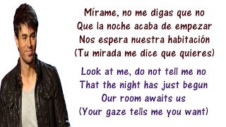 Enrique Iglesias - No Me Digas Que No - Lyrics English and Spanish ft  Wisin, Yandel - Translation
