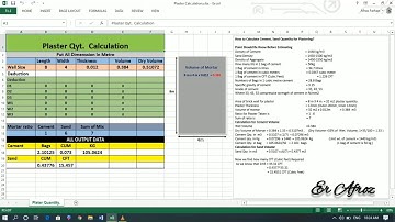 How to calculate Cement and Sand Quantity for Plastering (Excel sheet link)