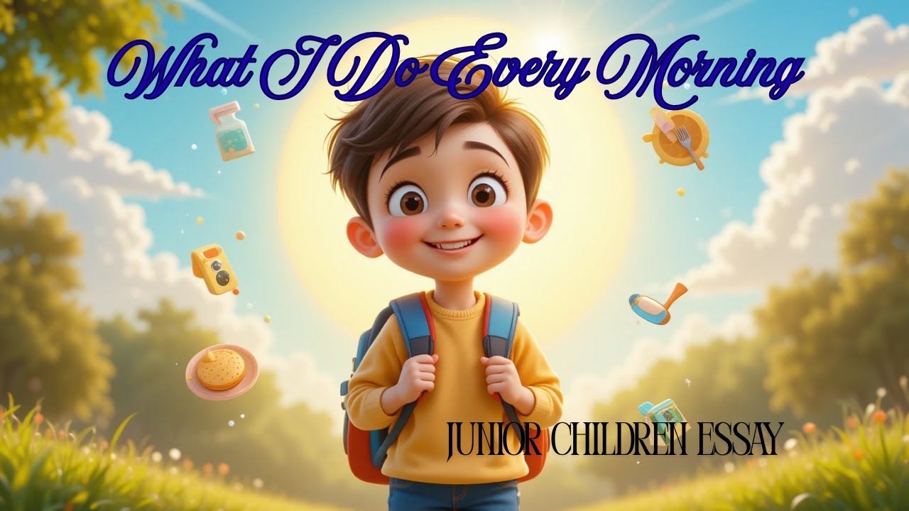 What I Do Every Morning | 10 Line Easy English Essay for Kids (Ages 4–6)