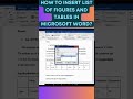 Insert List of Tables & Figures in Word 📄