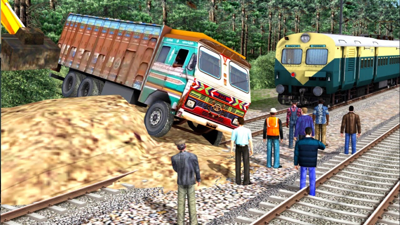 Truck Vs MEMU Train Stops The Train BeamNG Drive 10 Wheelers truck-vs-memu-train-stops-the-train-beamng-drive-10-wheelers
