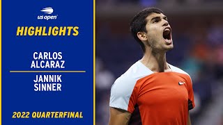 ⁣Carlos Alcaraz vs. Jannik Sinner Highlights | 2022 US Open Quarterfinal