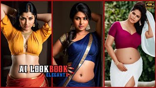 AI Indian Bhabi in saree showing navel LOOKBOOK 4K VIDEO - Indian Bhabi