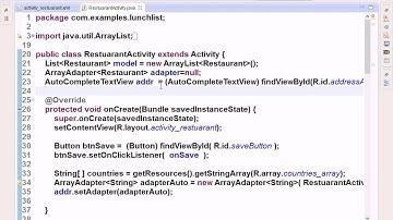 10-Android Course-LanuchList Project-Add AutoCompleteTextView in strings.xml filter text