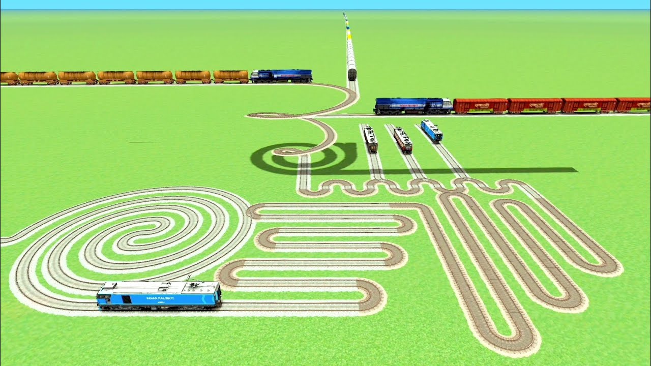 TRAIN CROSSIN CIRCLE MOST DANGEROU TRACK RISKY BUMPY 💖RAILROAD RAILWORK BEANG DRIVE TRAIN SIMULATOR 