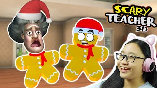 Scary Teacher 3D 2022 - Part 64 - Miss T Turns into a Gingerbread!!! Gingerbreadifier on Fire!!