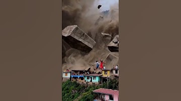 Shocking! 🌊 Flash Flood Triggers Massive Landslide! 😱 #Shorts