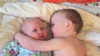 Boys Cute Reaction To His Crying Sister