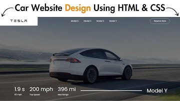 How To Redesign Tesla Website Using HTML CSS and JavaScript | Make Car Website Design