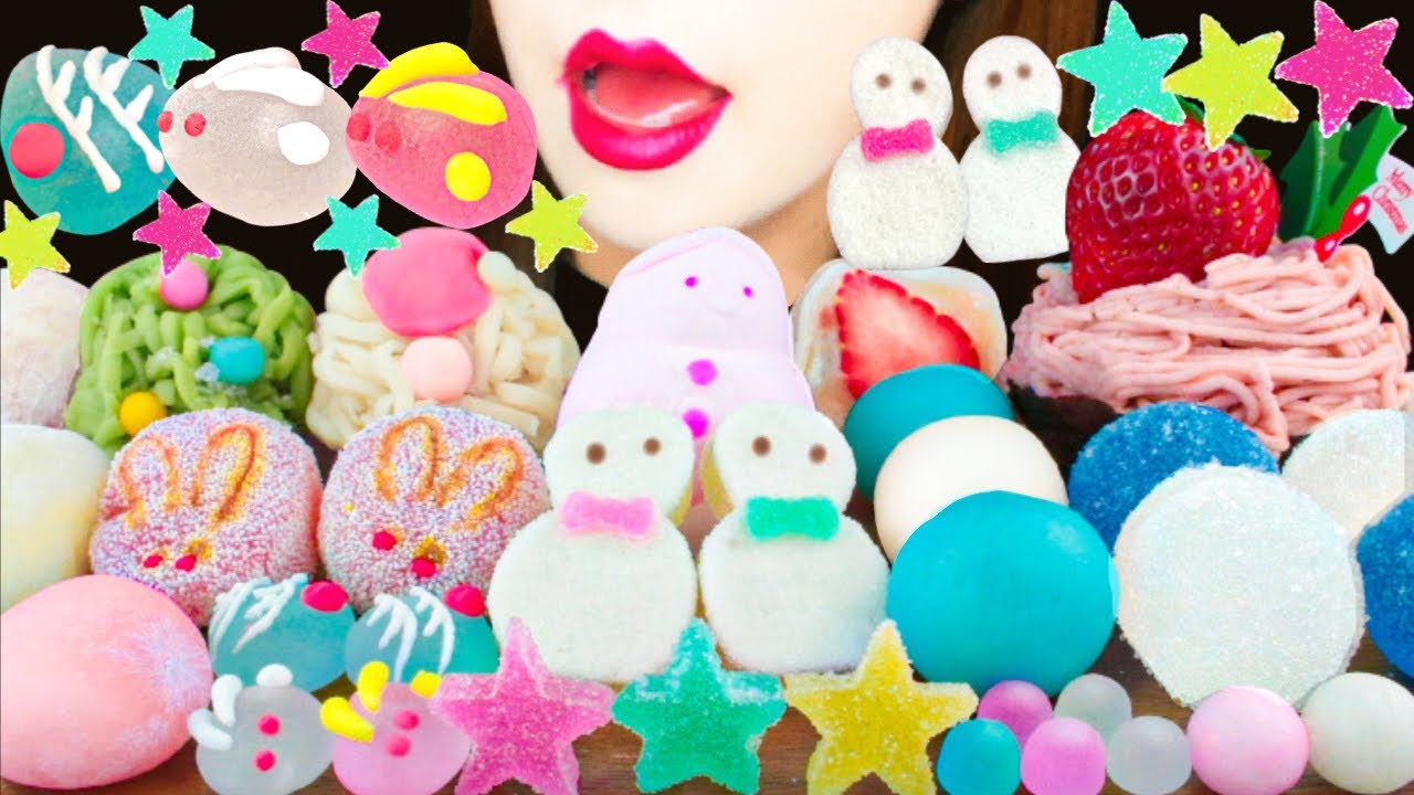 【ASMR】WINTER WAGASHI💙MUKBANG 먹방 食べる音 EATING SOUNDS NO TALKING YouTube