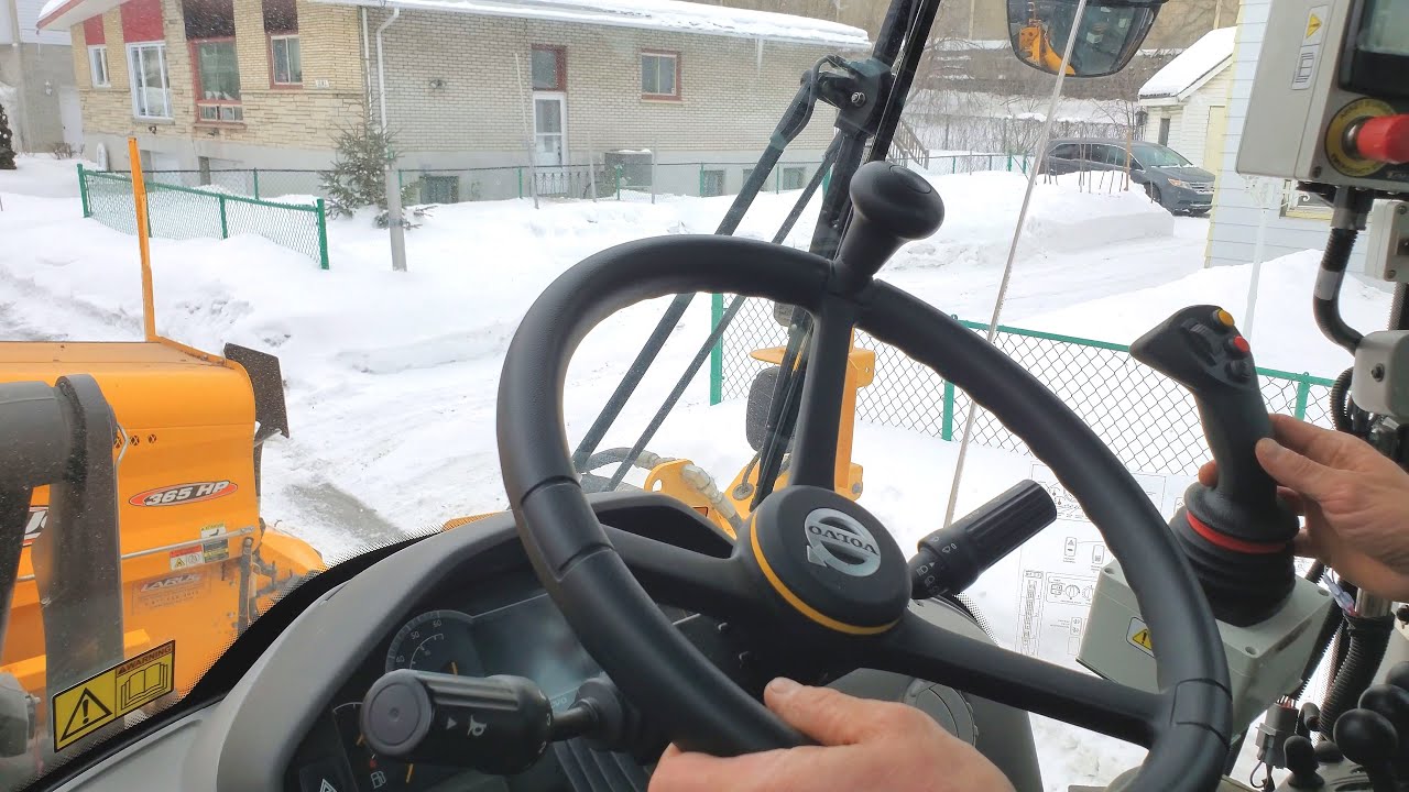 4K Snow Removal Cabin View from Snow Blower Volvo L70H / Montreal, Canada 2021