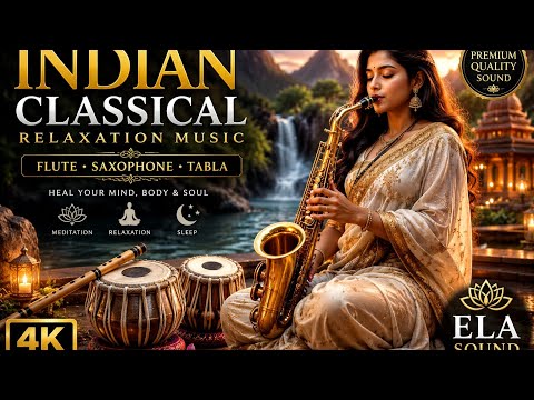 Indian Classical LoFi  Carnatic Flute, Saxophone & Tabla | Relaxing Sleep Music
