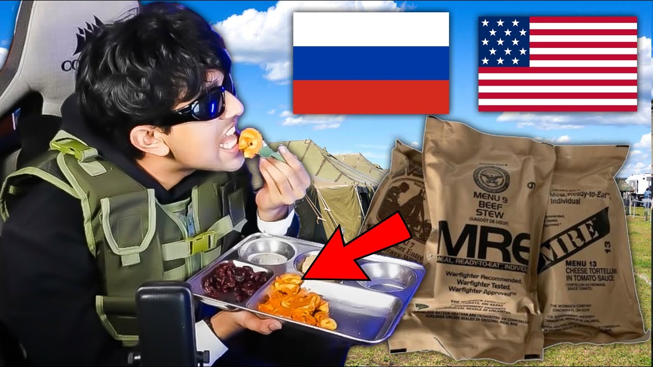 Rachitroo tries USA and RUSSIAN military MRE Food