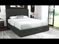 Nextfur Platform Bed Frame with 4 Storage Drawers and Headboard, Square Stitched Button Tufted