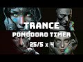 AI Music TRANCE Music POMODORO Timer 25 5 X 4