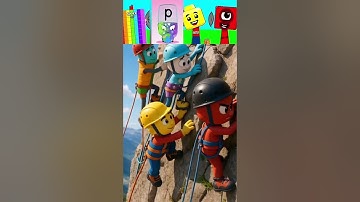 Sprunki-OC Blockie 72 X Alphabet P X Lego X Number Block 1 are climbing rocky mountain #sprunki