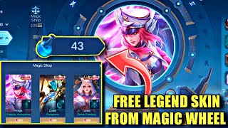 GETTING FREE LEGEND SKIN USING MAGIC WHEEL POTION? | MOBILE LEGENDS