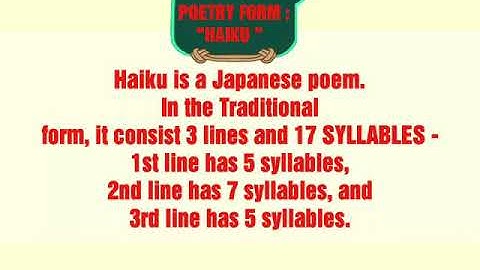 Syllable counting and Haiku writing 70+collection of Poetry vedio1