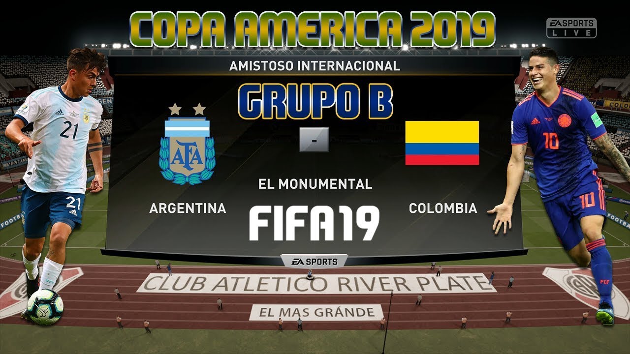 COPA AMERICA 2019 [GRUPO Argentina vs Colombia - FIFA 19 [LIVE] - YouTube