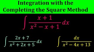 Integration of rational functions using completing the square method - Calculus