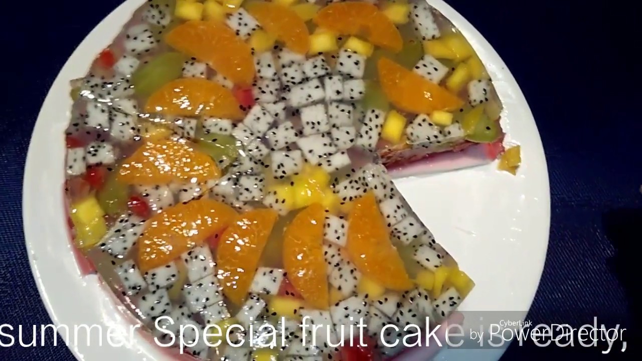 Summer special Agar Agar jelly fruit cake recipe by baby's kitchen