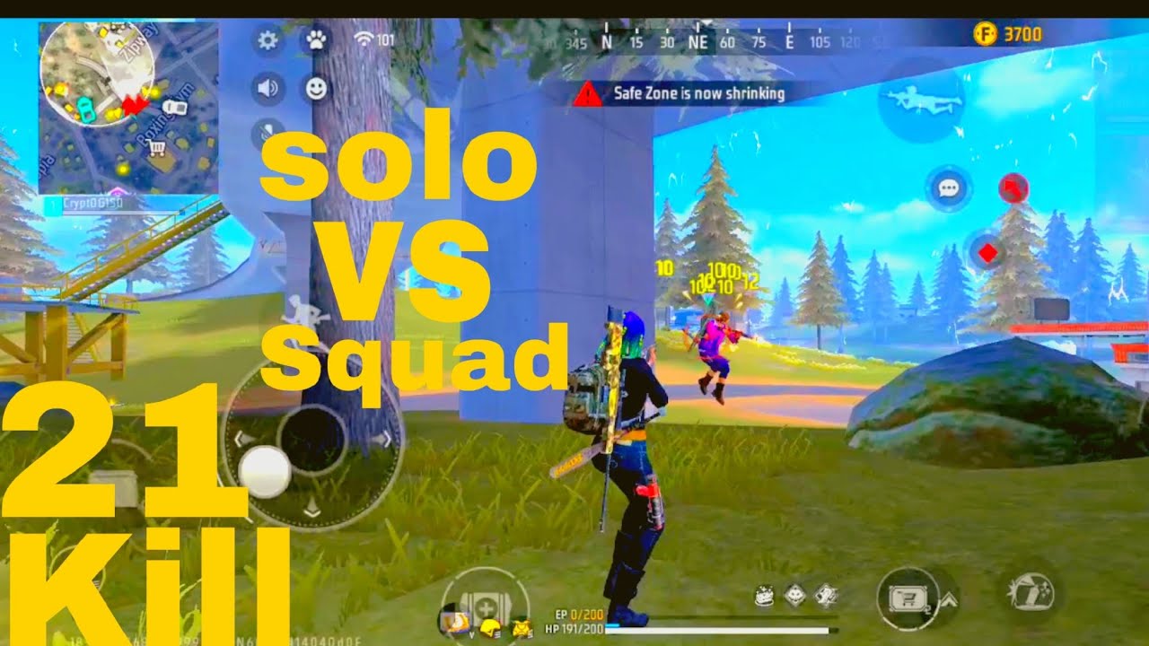 21 KILLl |🔥 SOLO VS SQUAD RUSH GAMEPLAY Free FIRE MAX 😤 - YouTube