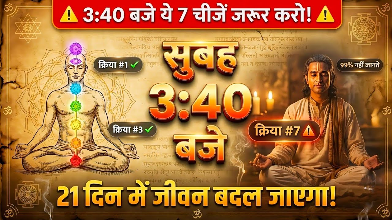 3:40 AM पर ये 7 चीजें करो - जीवन बदल जाएगा | सप्त क्रिया का रहस्य | Brahma Muhurta Secret