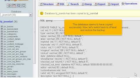 joomla restore cPanel