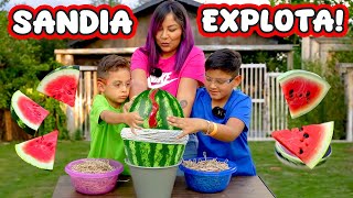 SANDIA CHALLENGE | HICIMOS EL RETO DE LA SANDIA EXPLOSIVA | Family Juega by Family Juega 169,820 views 2 months ago 12 minutes, 9 seconds