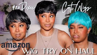 Wait! Are these cute?! Or…. $20 AMAZON PIXIE CUT WIG TRY ON HAUL!