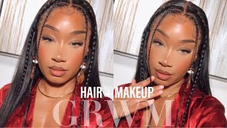 MOVIE NIGHT GRWM! | FLAWLESS WARM SOFT GLAM + WIG INSTALL | ASHIMARY HAIR CO.