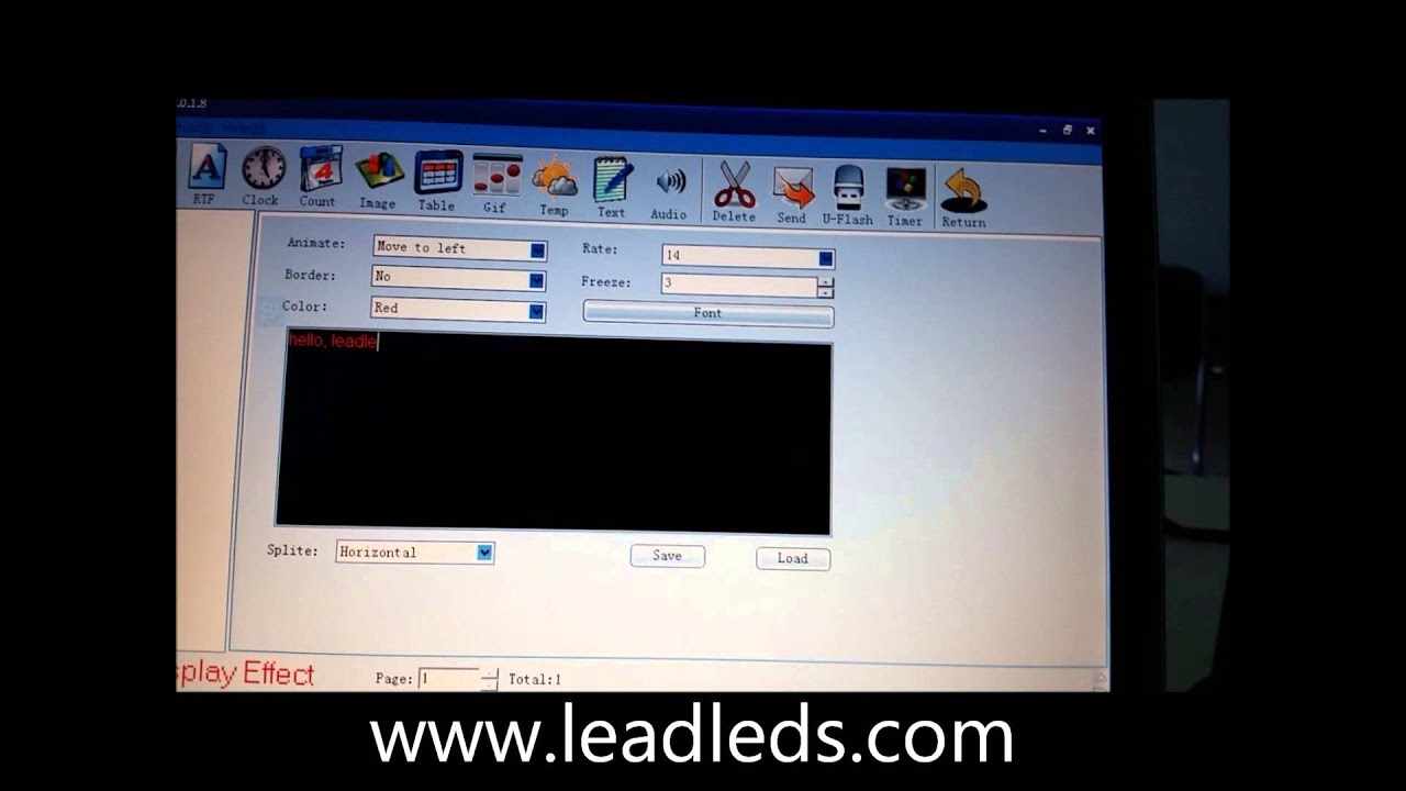 Leadleds Mini-LED-Schild, wiederaufladbar, über USB programmierbar, Na