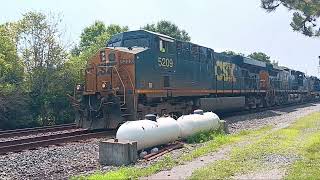 CSX 5209 Leads CSX Manifest Train w LTEX MP15 Trailing 4th Magical 1st K5HL