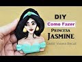 DIY Geek Modelagem  Princesa Jasmine em Biscuit Filme Aladdin / APLIQUE DE BOLO - SEM molde