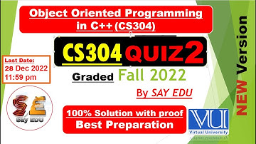 cs304 quiz 2 fall 2022 || object oriented programming || @SAY EDU کہو پڑھو  ❤|| overloading