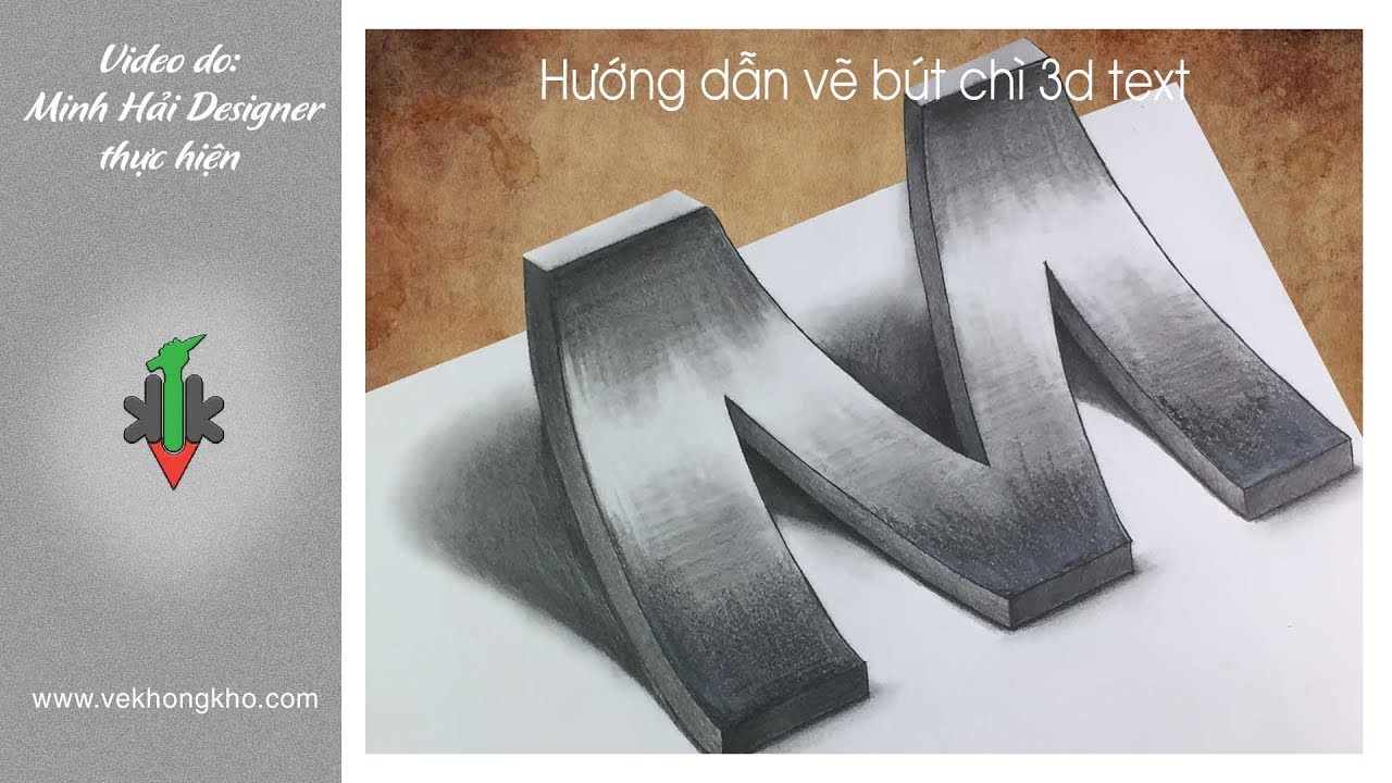 Vẽ 3D text với bút chì sẽ là một trải nghiệm đầy thử thách, nhưng giúp khám phá ra sức mạnh của kỹ thuật vẽ 3D. Bạn sẽ học được cách tạo ra sự động đậy cho những ký tự đơn giản bằng cách sử dụng ánh sáng và bóng đổ.